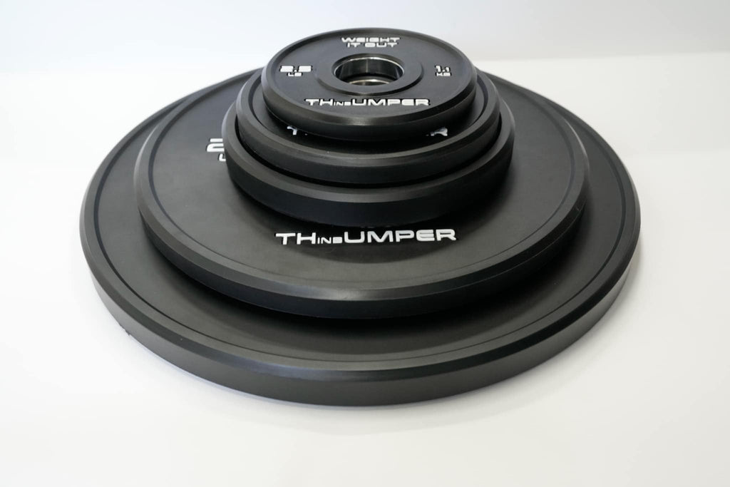 'Thumper' Thin Bumper Weight Plate Pairs. (Thinnest Bumper Plates Ever!)