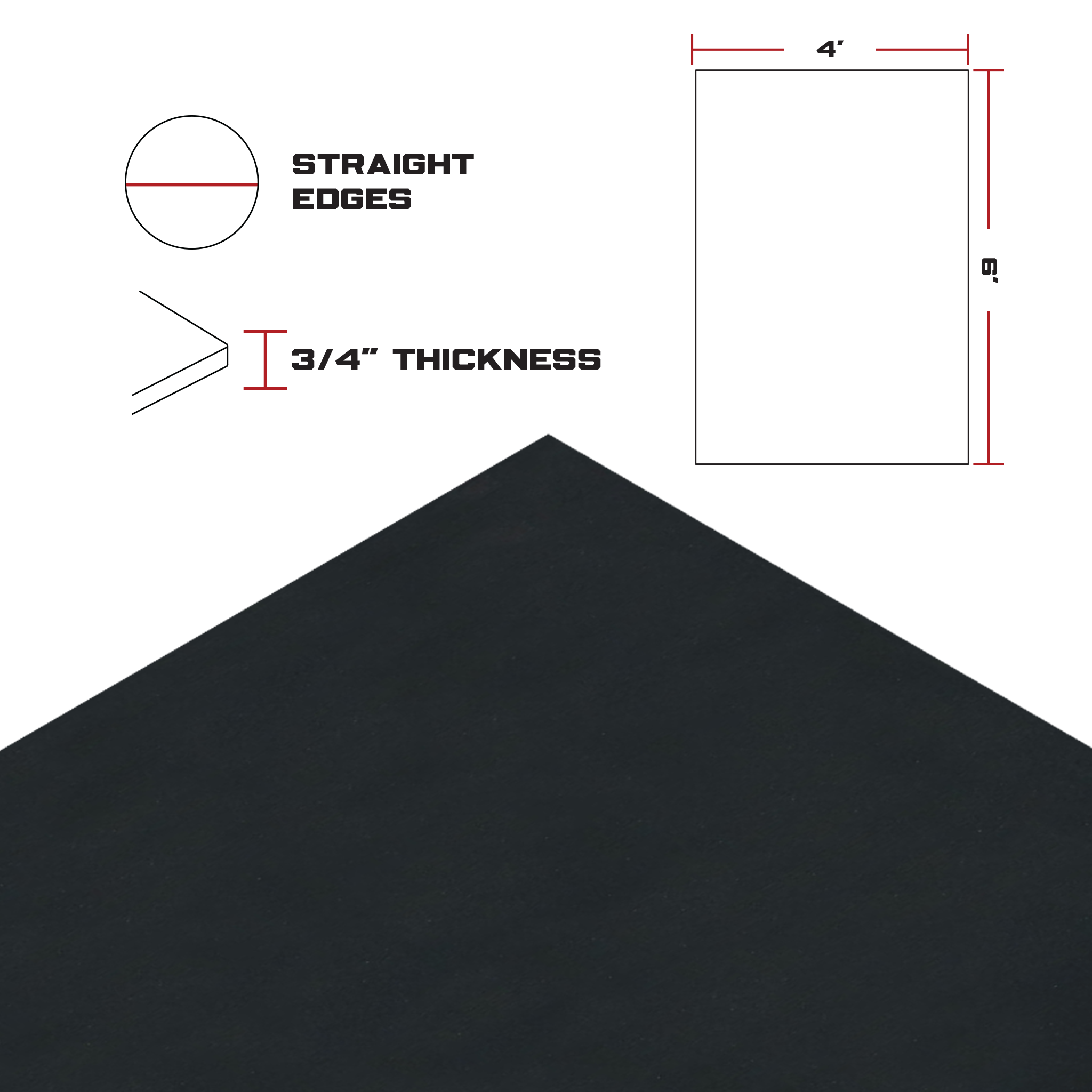 6' x 4' Rubber Mat 3/4