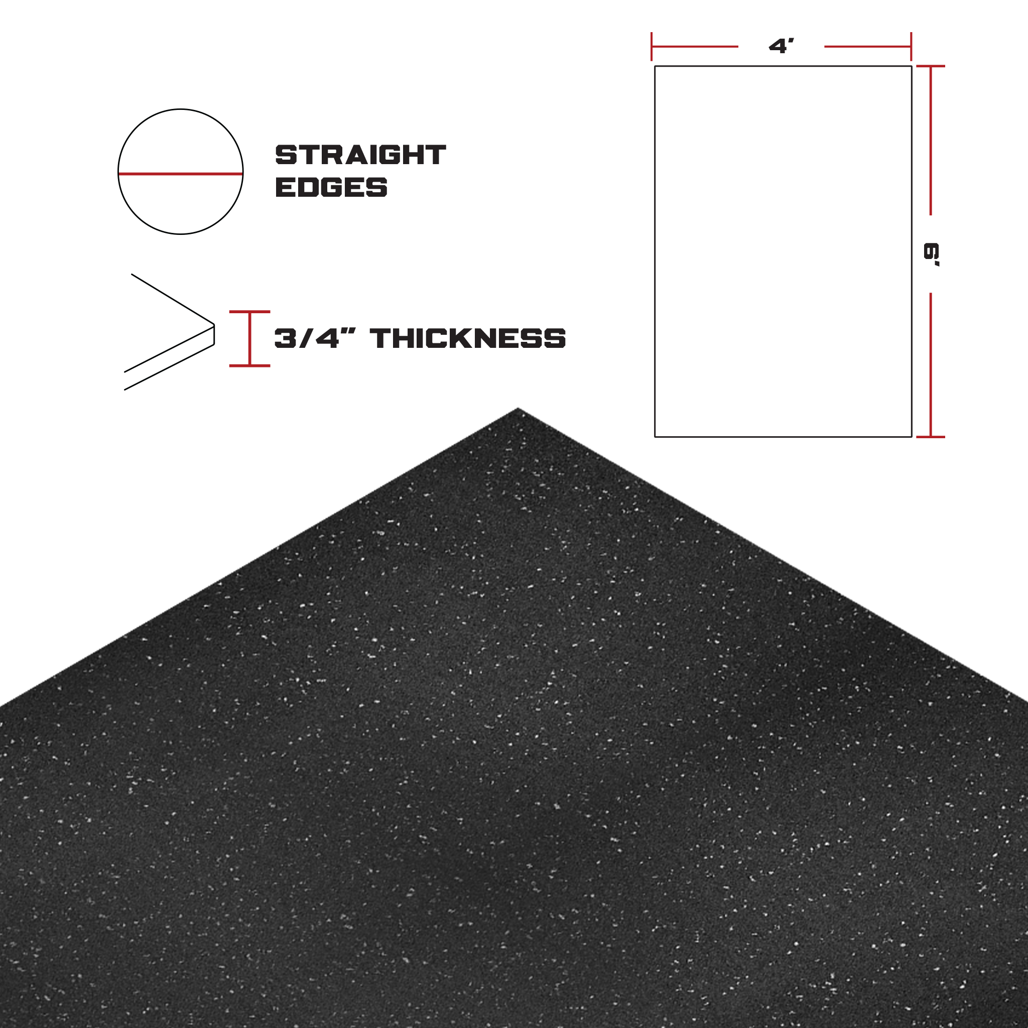 6' x 4' Rubber Mat 3/4