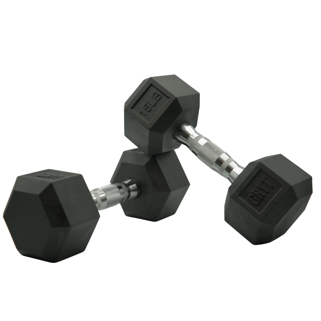 GrytFit Rubber Hex Dumbbells