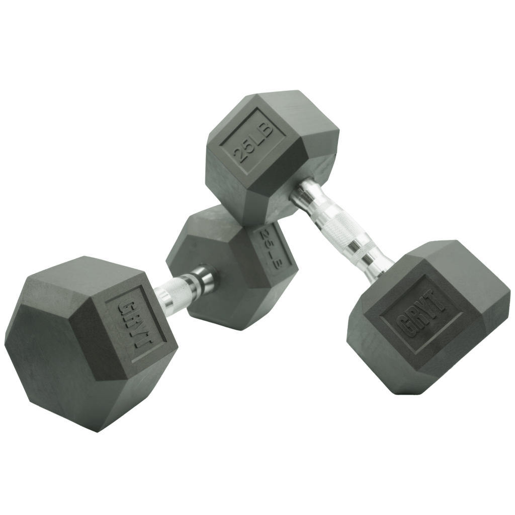 GrytFit Rubber Hex Dumbbells