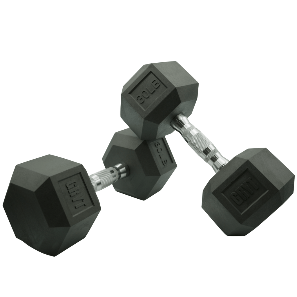 GrytFit Rubber Hex Dumbbells