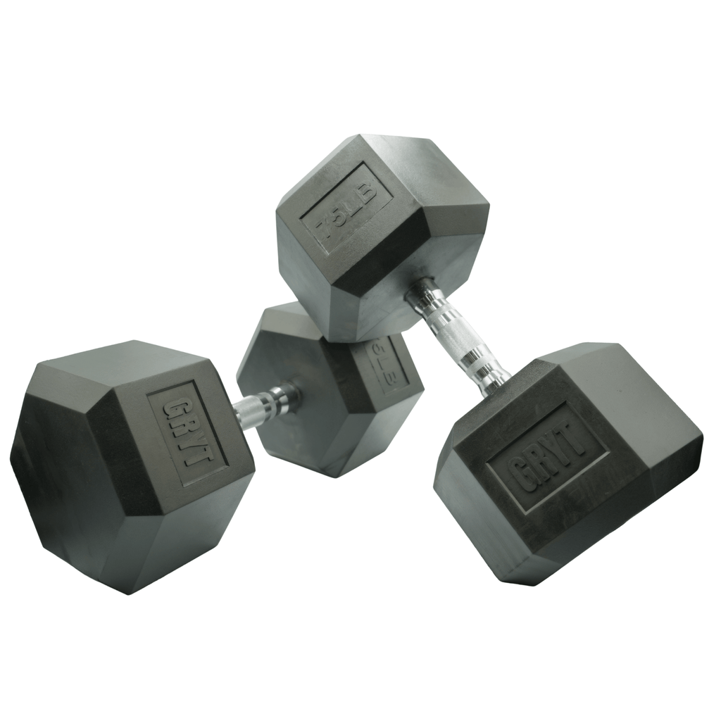 GrytFit Rubber Hex Dumbbells