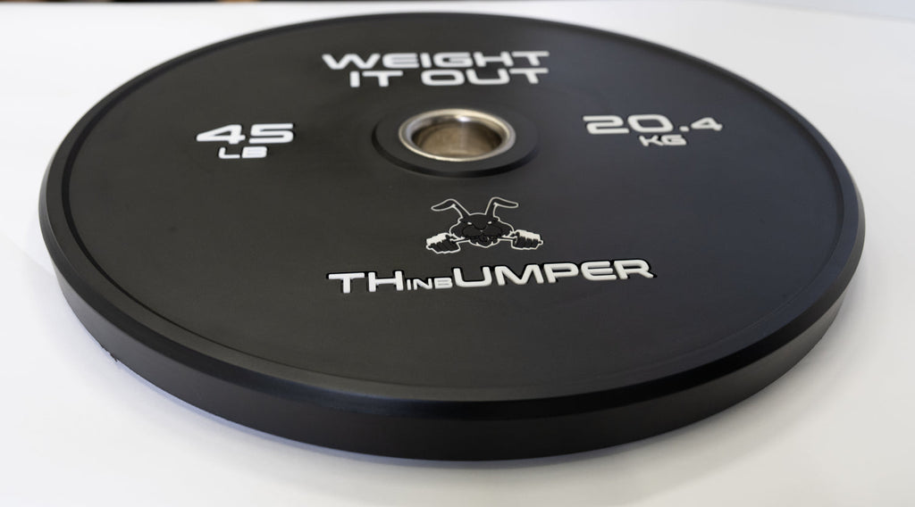 'Thumper' Thin Bumper Weight Plate Pairs. (Thinnest Bumper Plates Ever!)