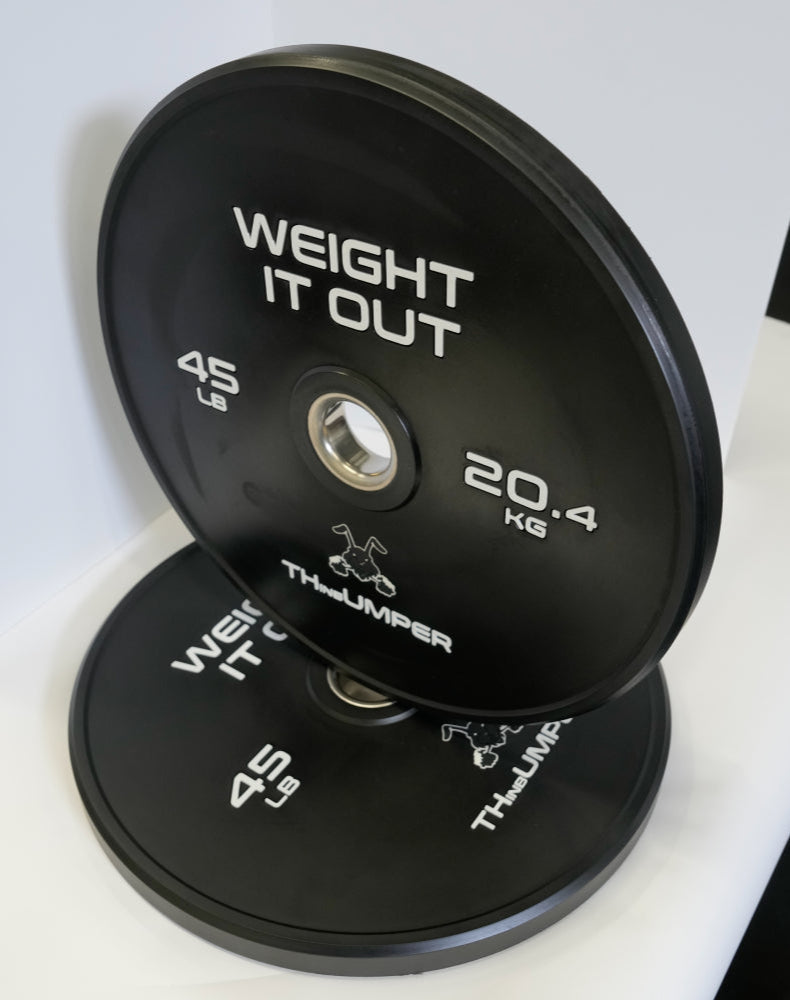 'Thumper' Thin Bumper Weight Plate Pairs. (Thinnest Bumper Plates Ever!)