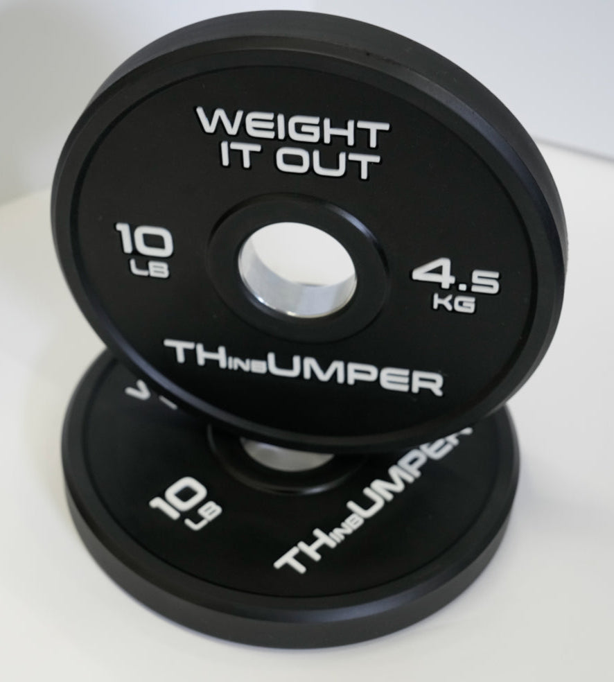 'Thumper' Thin Bumper Weight Plate Pairs. (Thinnest Bumper Plates Ever!)