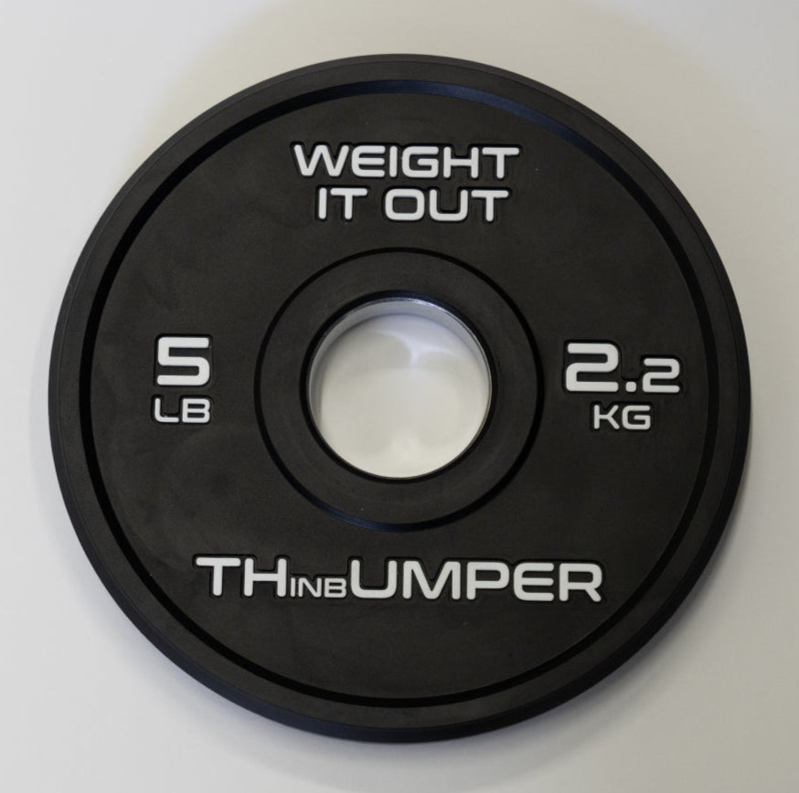 'Thumper' Thin Bumper Weight Plate Pairs. (Thinnest Bumper Plates Ever!)