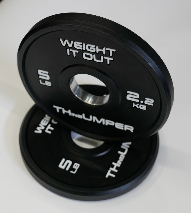'Thumper' Thin Bumper Weight Plate Pairs. (Thinnest Bumper Plates Ever!)