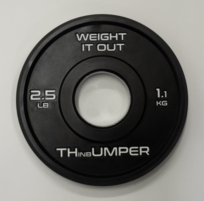 'Thumper' Thin Bumper Weight Plate Pairs. (Thinnest Bumper Plates Ever!)