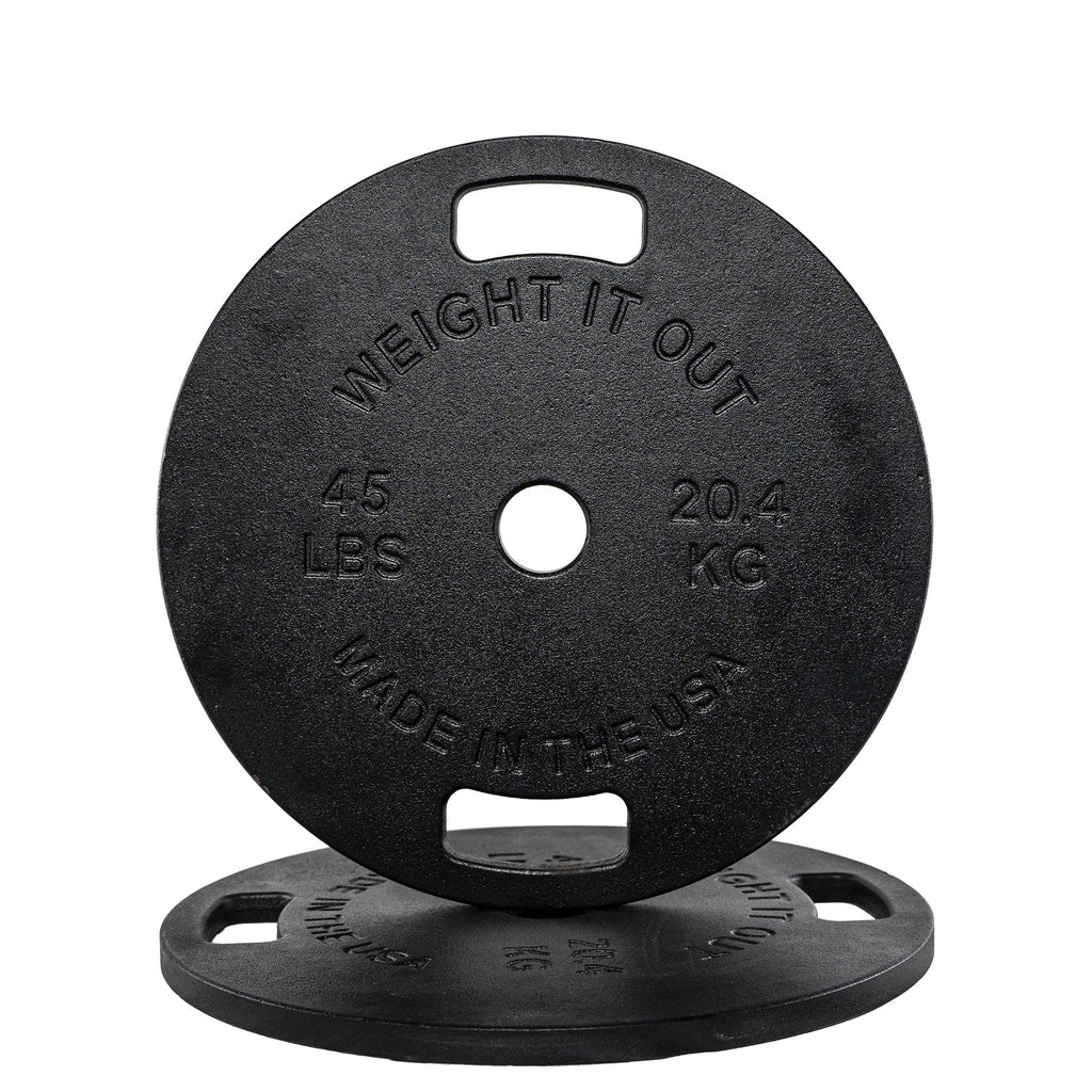 Cast Iron Machined 45lb And Calibrated Solid Steel Weight Plate Sets