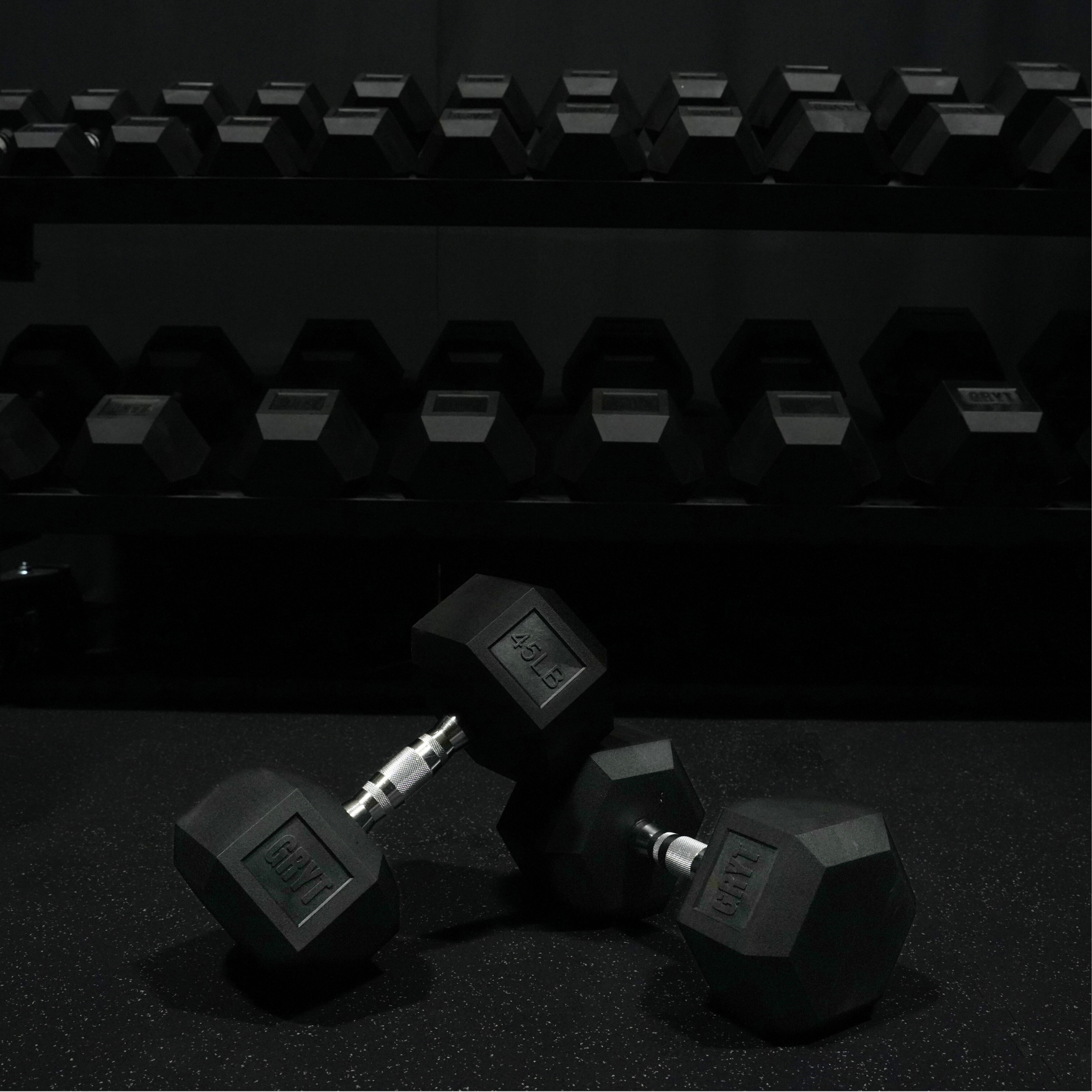 GrytFit Rubber Hex Dumbbells